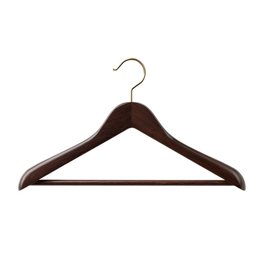 Kelvu Wide Shoulder Wooden Suit Hangers - Walnut Finish (Pack of 6)
