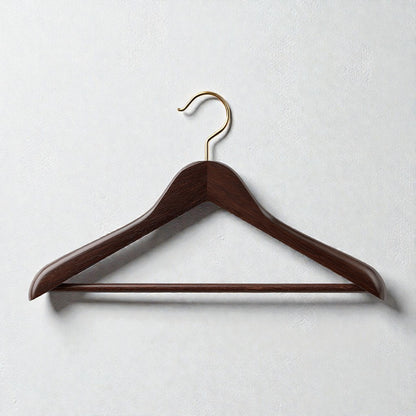 Kelvu Wide Shoulder Wooden Suit Hangers - Walnut Finish (Pack of 6)