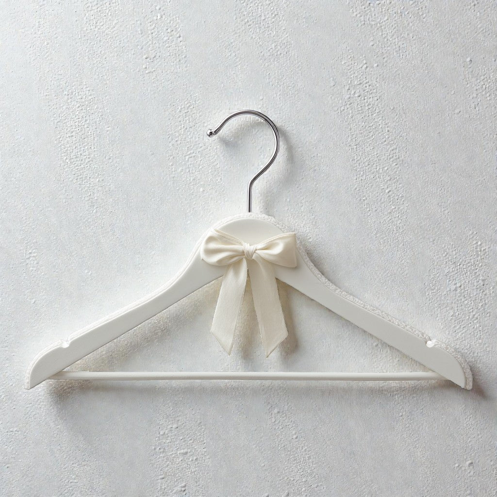 Kelvu Satin Padded Hangers for Delicates - Ivory (Pack of 10)